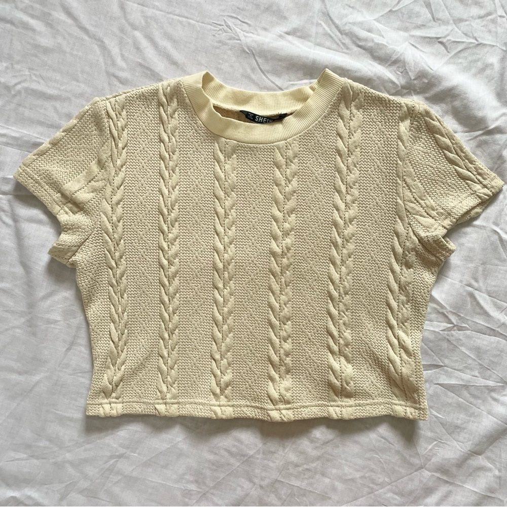 Cream Knit Top